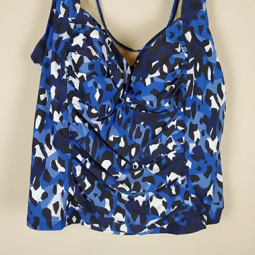 Swimsuits For All Shore Club Printed Tankini Top Size 20